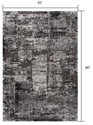 4’ X 6’ Gray Modern Abstract Area Rug