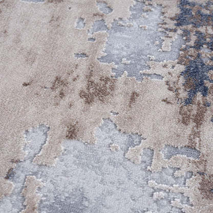 3’ X 5’ Beige And Ivory Abstract Area Rug