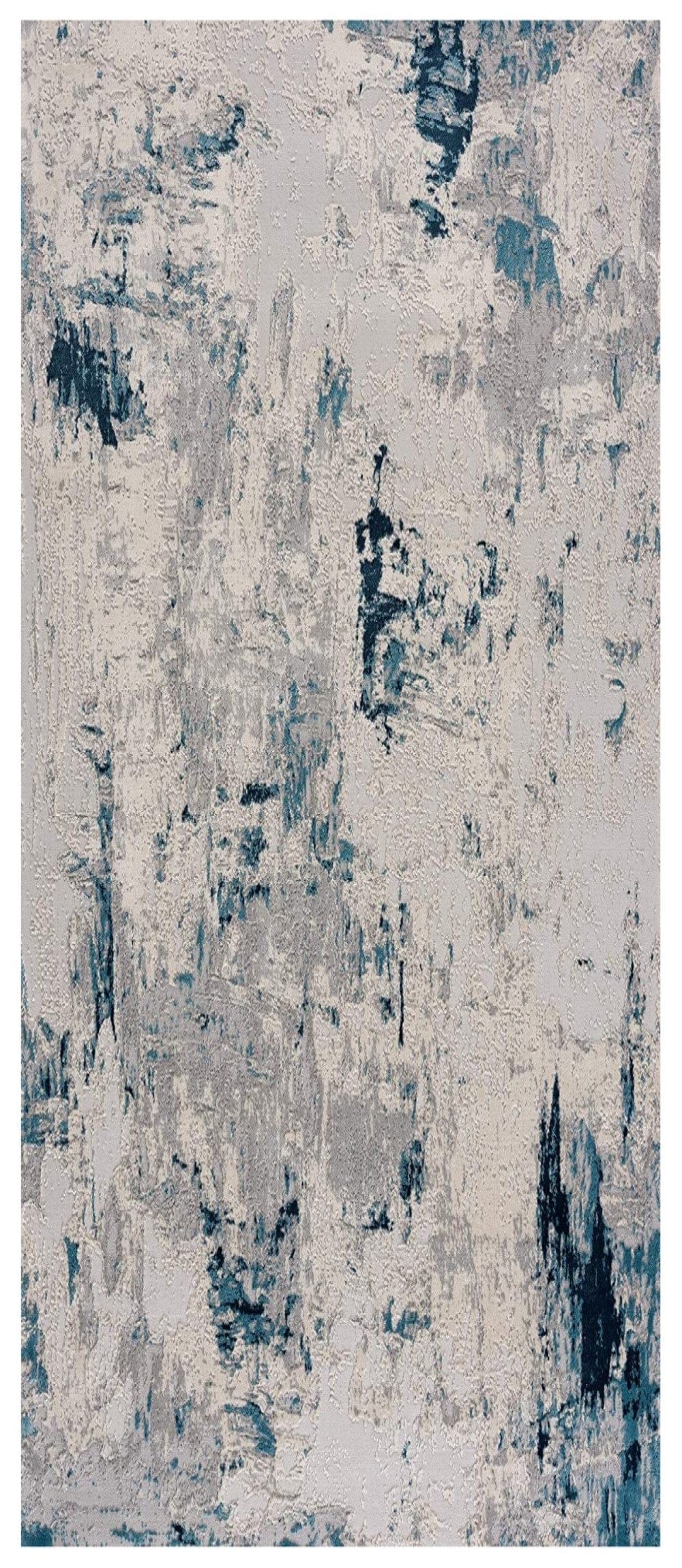 3’ X 5’ Blue And Ivory Abstract Strokes Area Rug