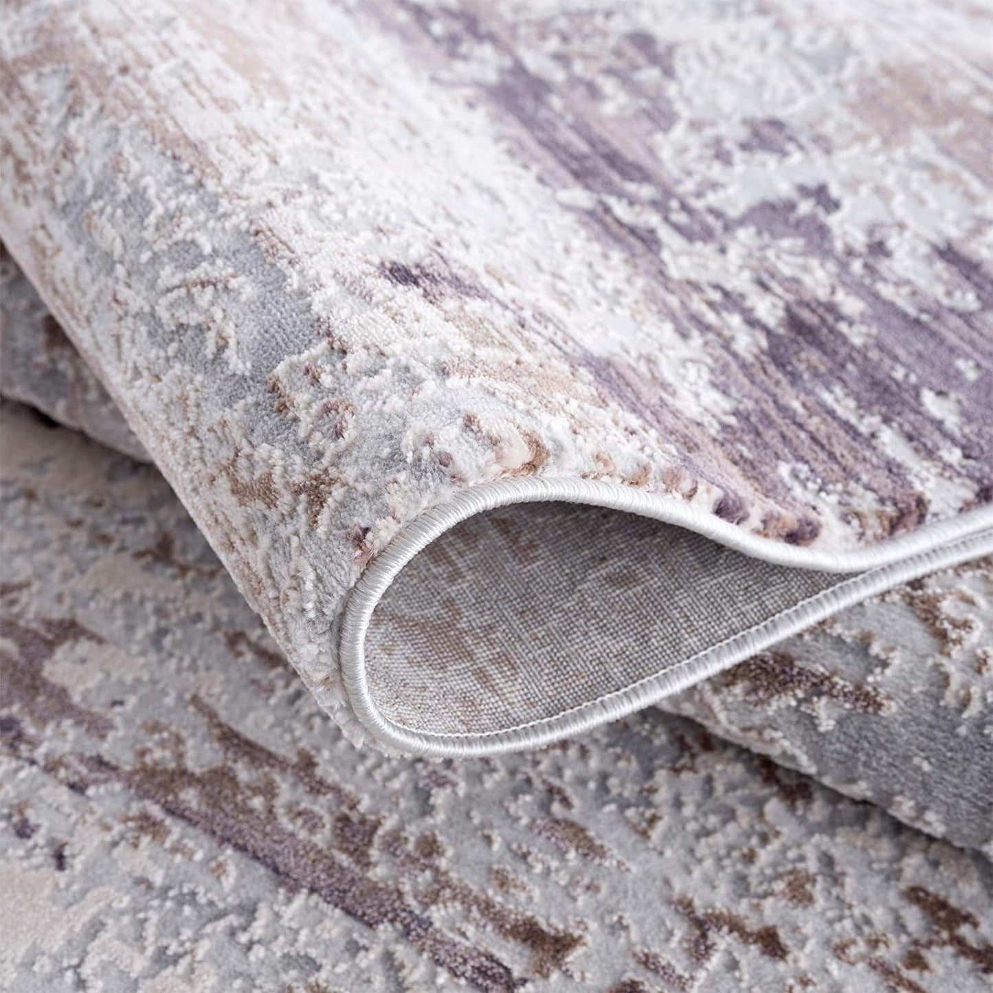 3’ X 5’ Violet Abstract Striations Area Rug