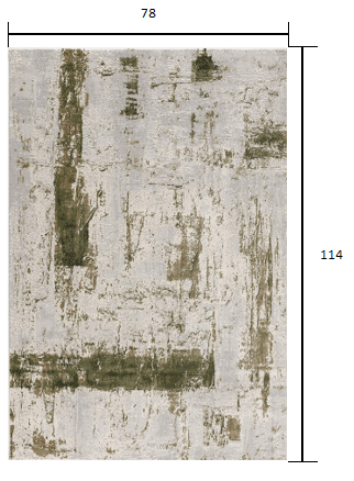 3’ X 5’ Green And Ivory Distressed Area Rug