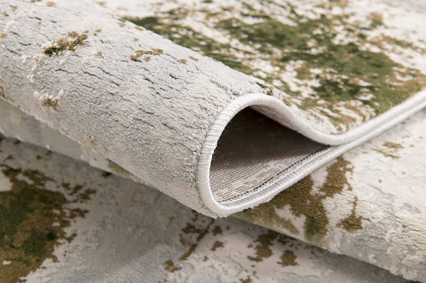 3’ X 5’ Green And Ivory Distressed Area Rug