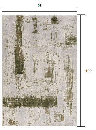3’ X 5’ Green And Ivory Distressed Area Rug