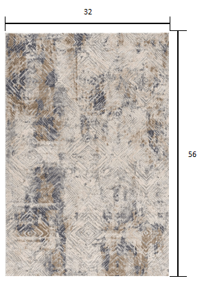 3’ X 5’ Ivory And Beige Abstract Diamonds Area Rug