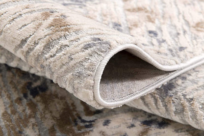 3’ X 5’ Ivory And Beige Abstract Diamonds Area Rug