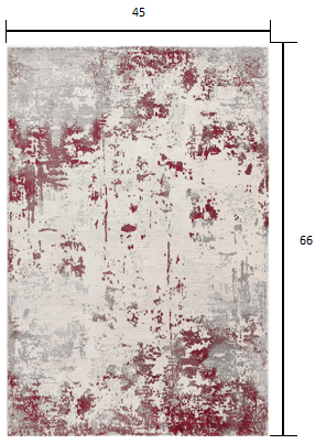 3’ X 5’ Red And Gray Modern Abstract Area Rug