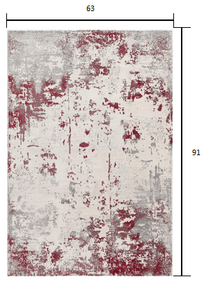 3’ X 5’ Red And Gray Modern Abstract Area Rug