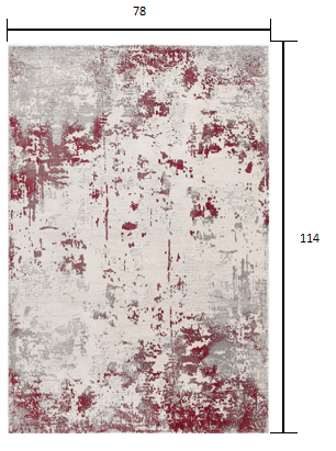 3’ X 5’ Red And Gray Modern Abstract Area Rug