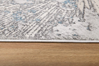 3’ X 5’ Blue Abstract Circular Motifs Area Rug