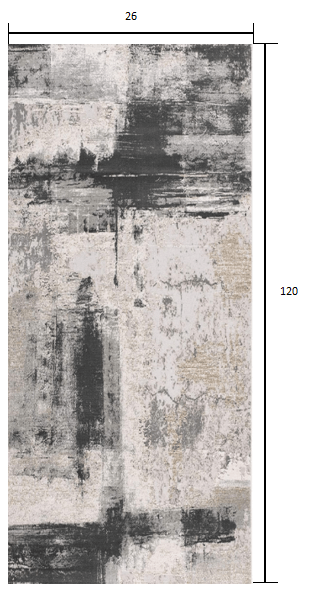 2’ X 10’ Cream And Gray Abstract Patches Runner Rug