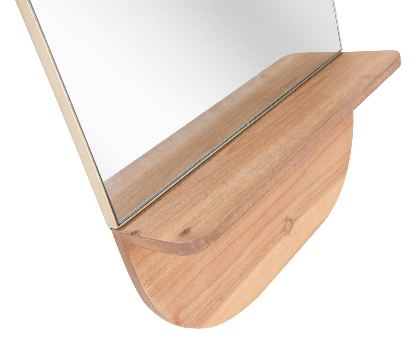 Gold Rectangular Mirror with Shelf
