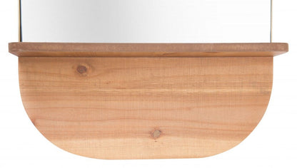 Gold Rectangular Mirror with Shelf