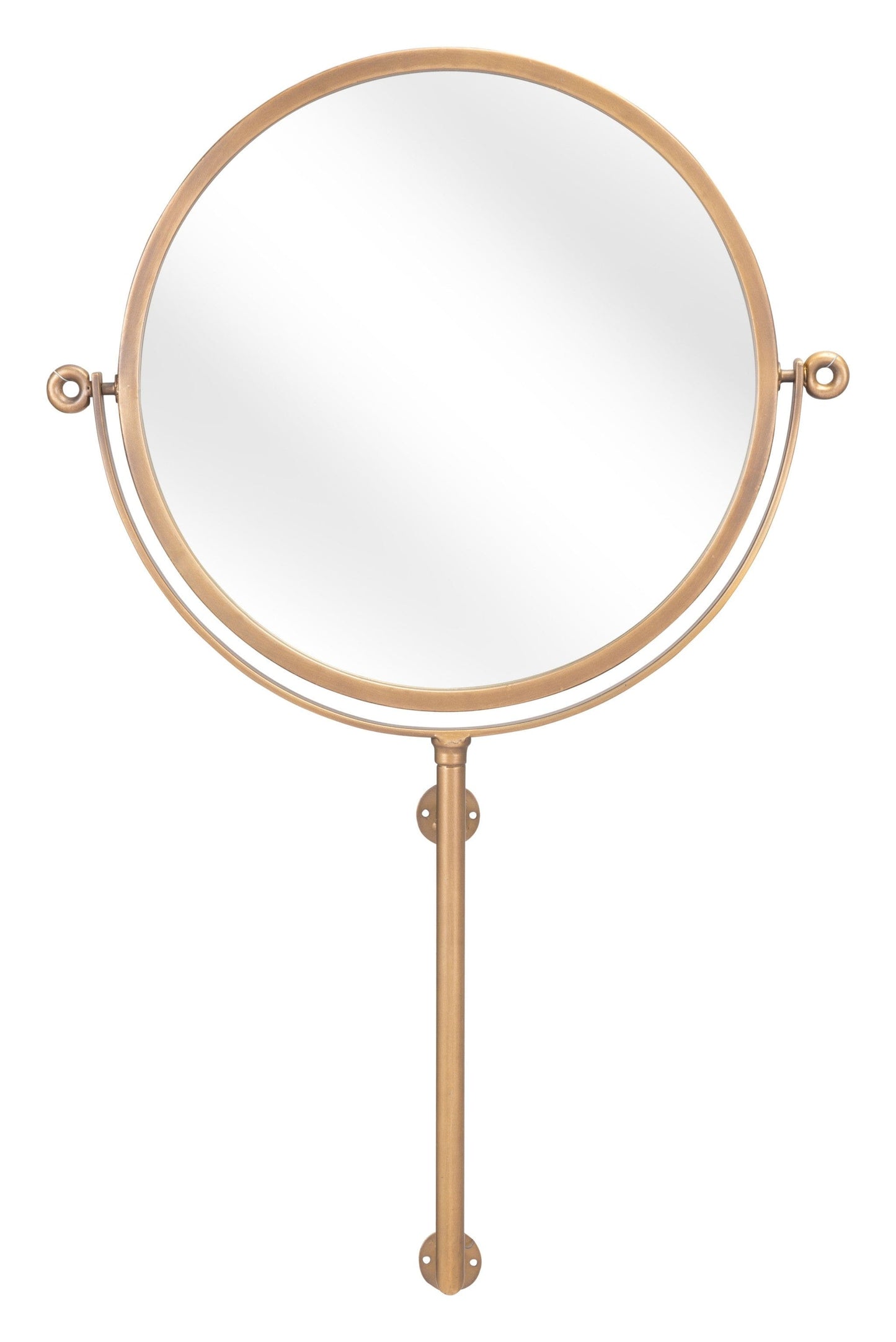 Gold Round Wall Mount Mirror