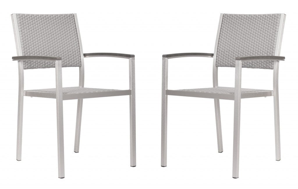 Set of Two Silver Arm Chairs