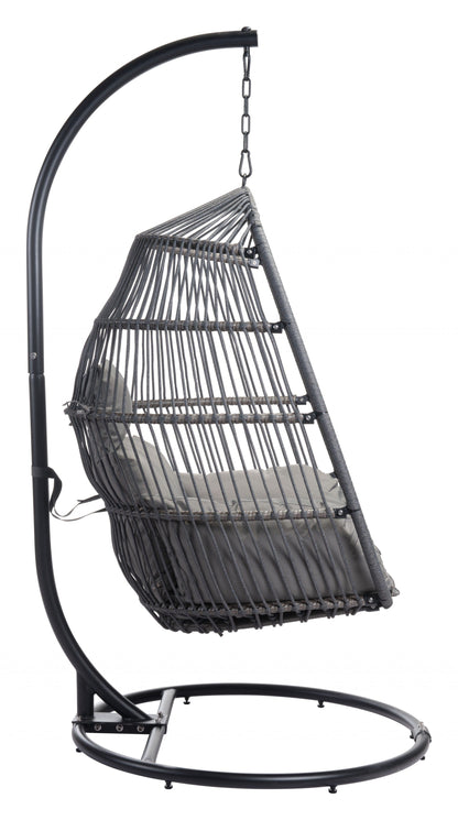Basket Weave Gray Hanging Chair
