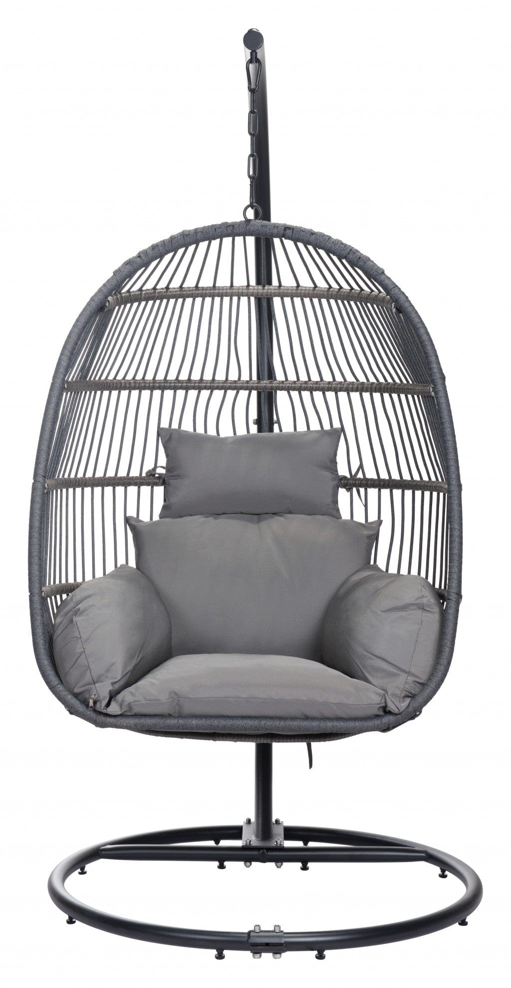Basket Weave Gray Hanging Chair