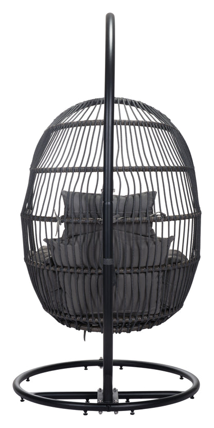 Basket Weave Gray Hanging Chair