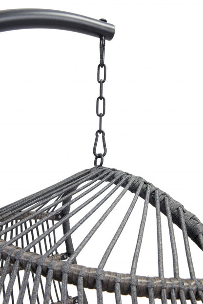 Basket Weave Gray Hanging Chair