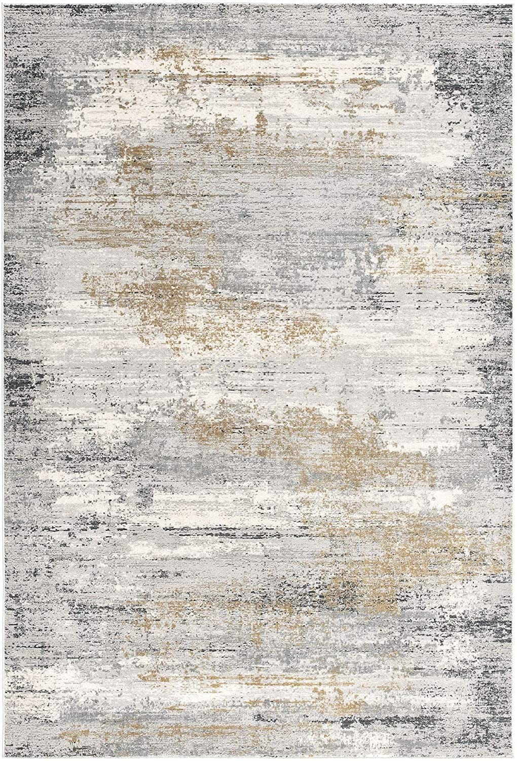 5’ X 8’ Gray Mod Distressed Strokes Area Rug