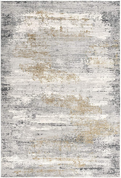 5’ X 8’ Gray Mod Distressed Strokes Area Rug