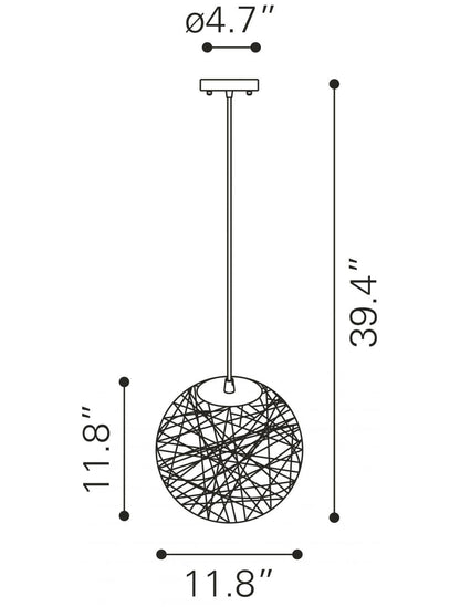 Modern Chrome Snowball Ceiling Lamp