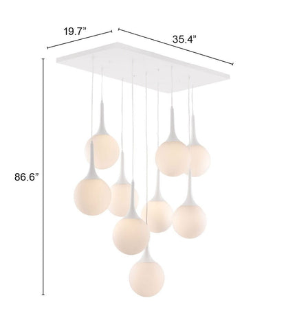 White Tear Drop Ceiling Lamp