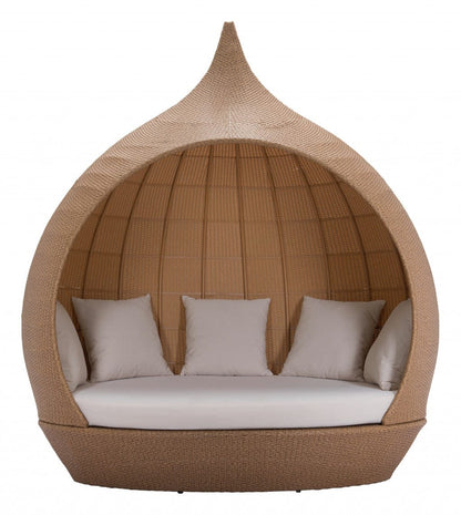Teardrop Shaped Beige and Natural Daybed