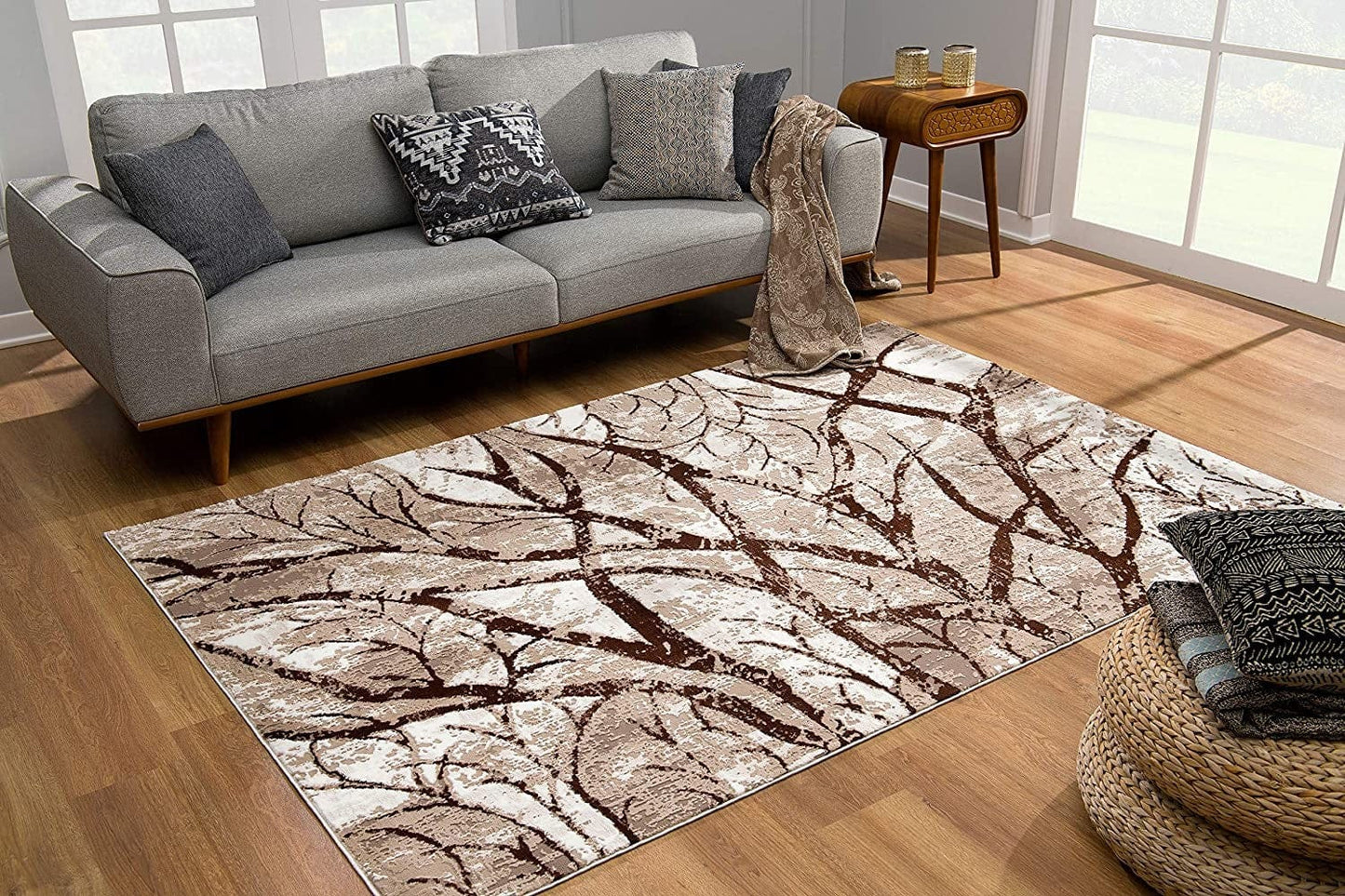 7’ X 10’ Brown Intricate Branches Area Rug