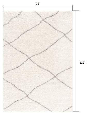 5’ X 8’ Ivory Modern Uneven Lattice Area Rug