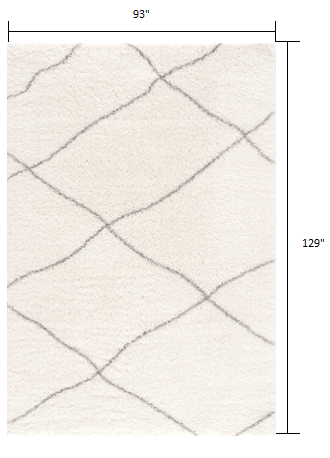 5’ X 8’ Ivory Modern Uneven Lattice Area Rug