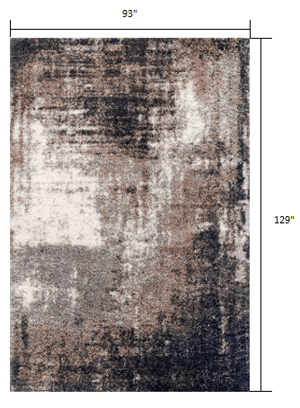 4’ X 6’ Ivory And Navy Retro Modern Area Rug