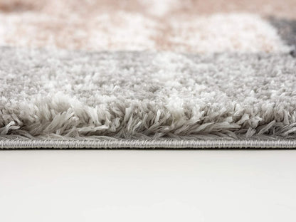 4’ X 6’ Beige Modern Blocks Area Rug