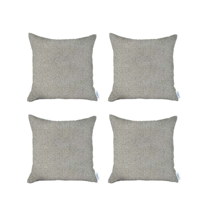 Set Of 4 White Textured Pillow Covers