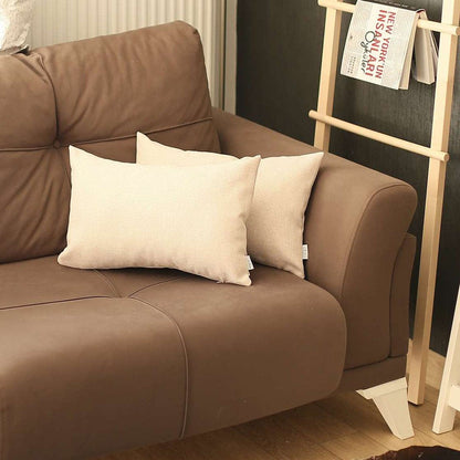 Set Of 2 White Solid Lumbar Pillow Covers