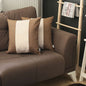 Set Of 2 Brown And White Center Pillow Covers