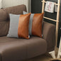 Set Of 2 Brown Faux Leather Pillow Covers