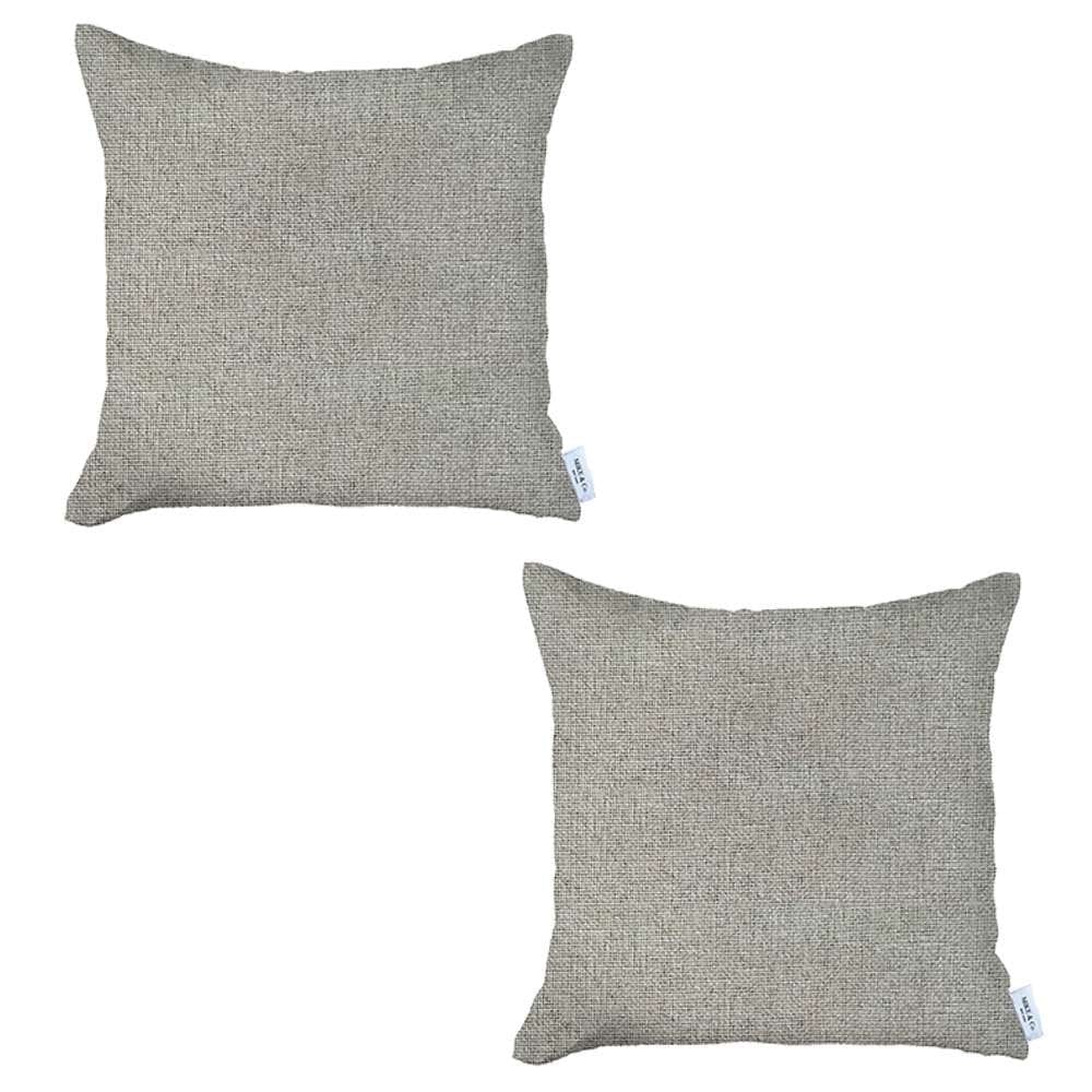 Set Of 2 White Textured Pillow Covers