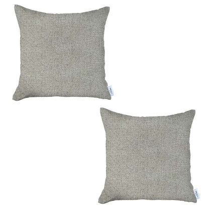 Set Of 2 White Textured Pillow Covers