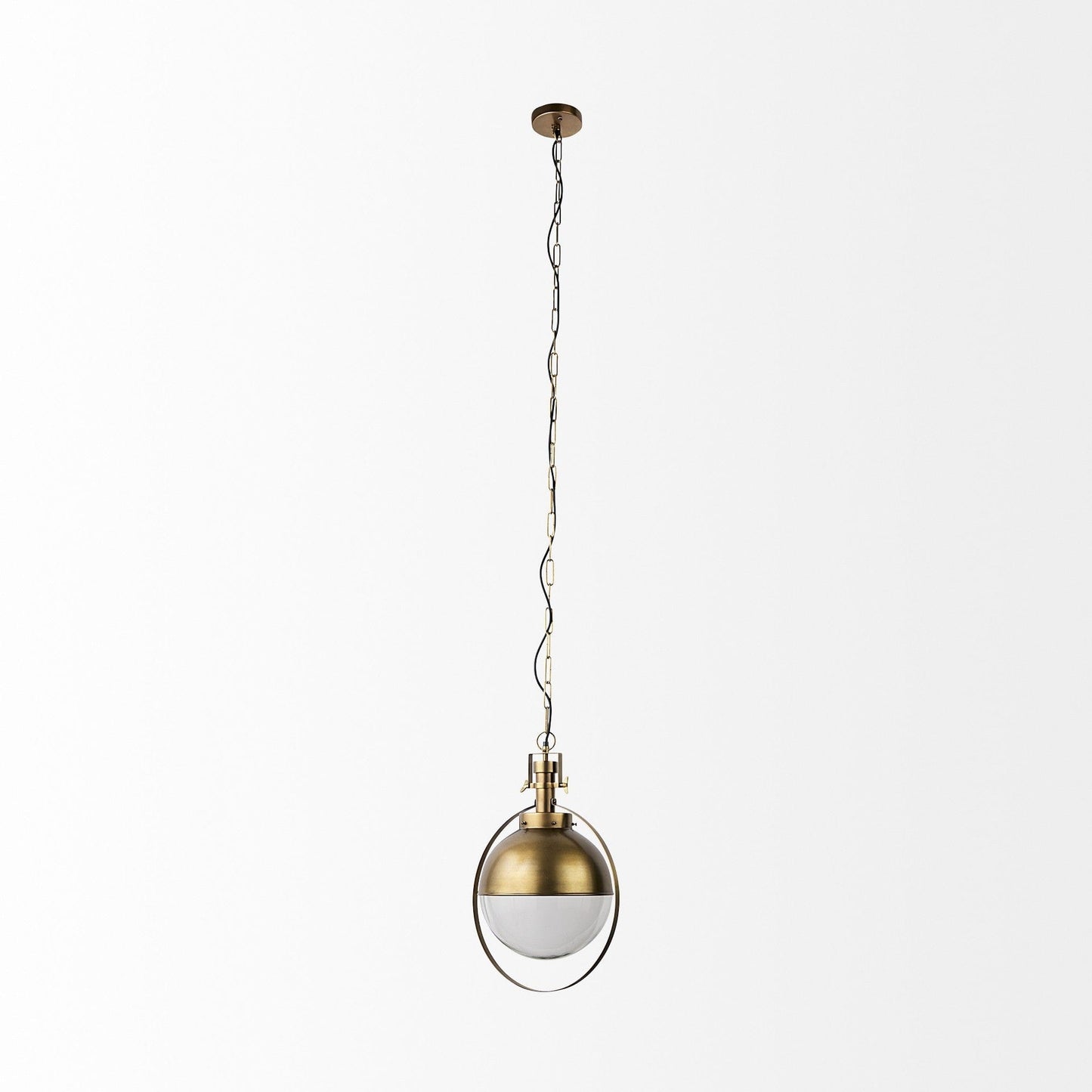 Gold Metal Sphere Pendant Hanging Light