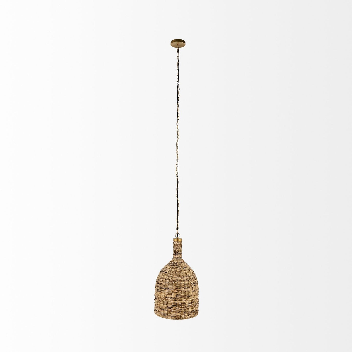 Brown Wicker Hanging Pendant Light