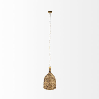 Brown Wicker Hanging Pendant Light