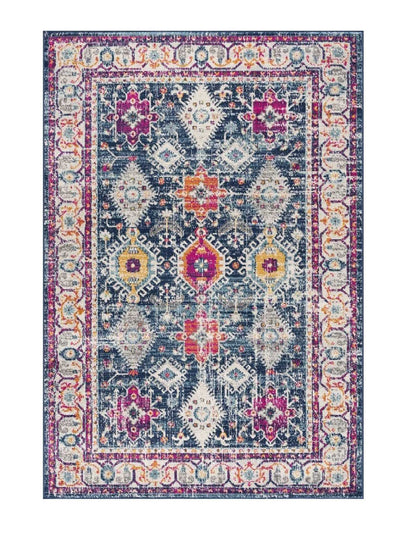 2’ X 4’ Navy Traditional Decorative Area Rug