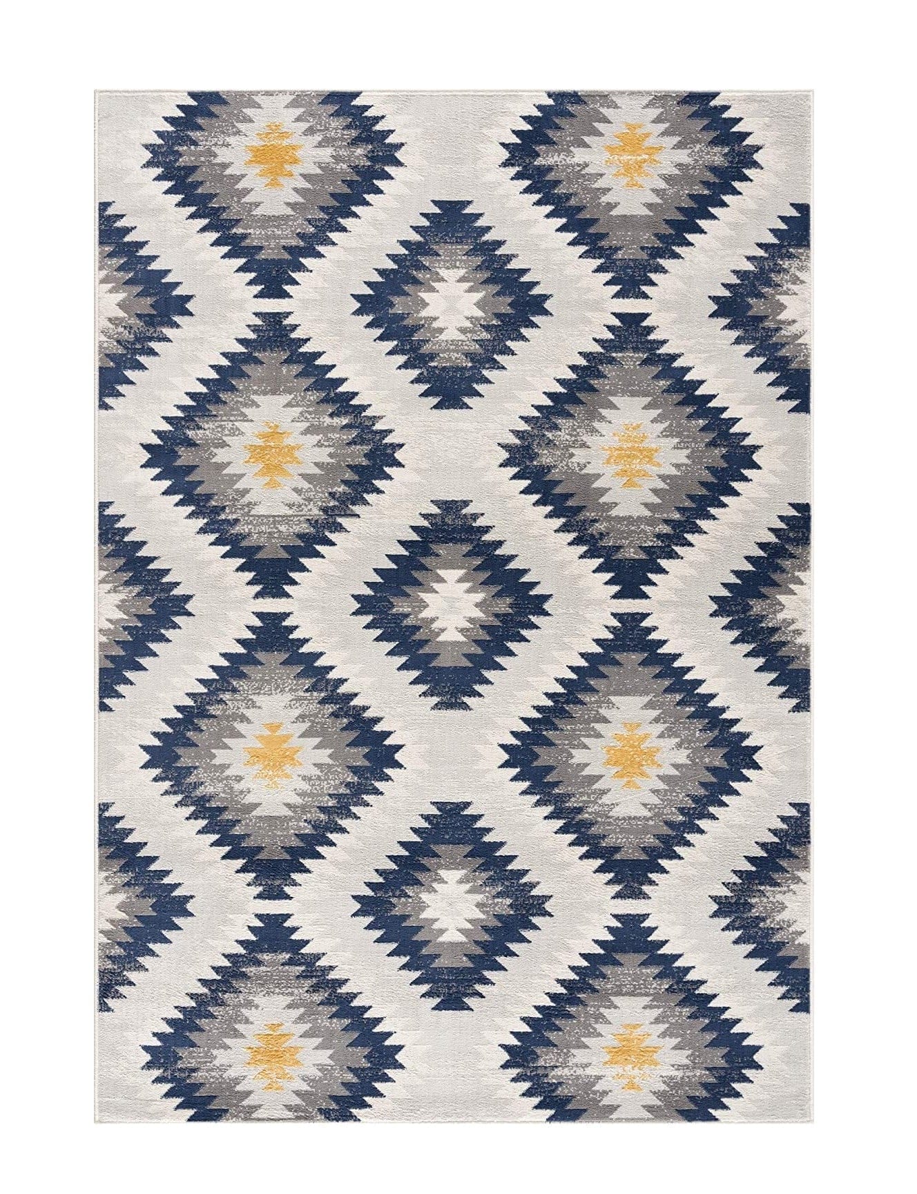2’ X 10’ Blue And Gray Kilim Pattern Runner Rug
