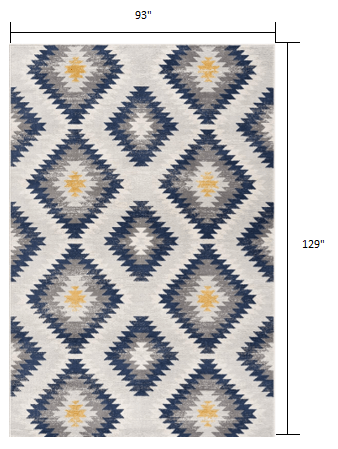 2’ X 10’ Blue And Gray Kilim Pattern Runner Rug