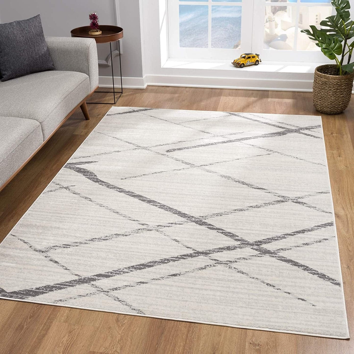 2’ X 10’ Gray Modern Abstract Pattern Runner Rug