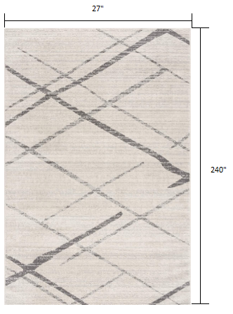 2’ X 10’ Gray Modern Abstract Pattern Runner Rug