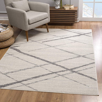 2’ X 10’ Gray Modern Abstract Pattern Runner Rug