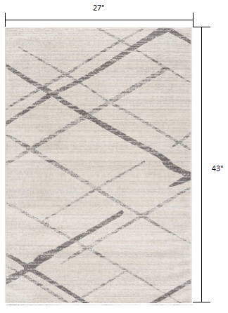 2’ X 10’ Gray Modern Abstract Pattern Runner Rug