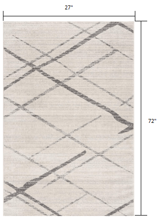 2’ X 10’ Gray Modern Abstract Pattern Runner Rug