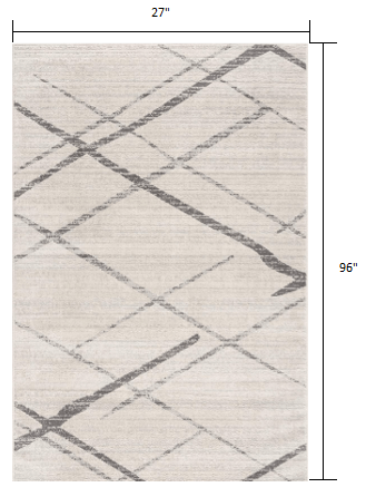 2’ X 10’ Gray Modern Abstract Pattern Runner Rug